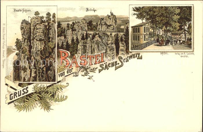 Saechsische Schweiz Bastei Felsen Bruecke Hotel