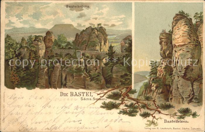 Saechsische Schweiz Bastei Felsen Bruecke