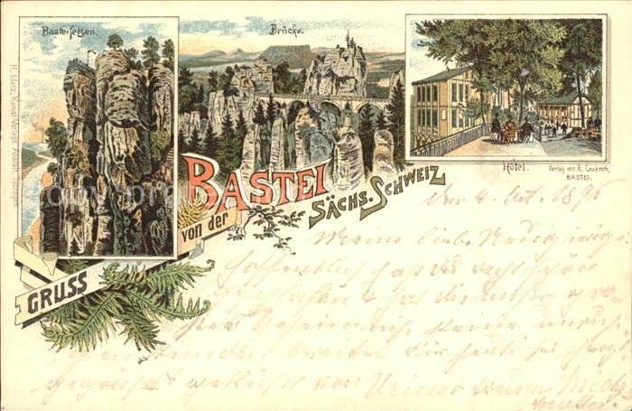 Saechsische Schweiz Bastei Felsen Bruecke Hotel