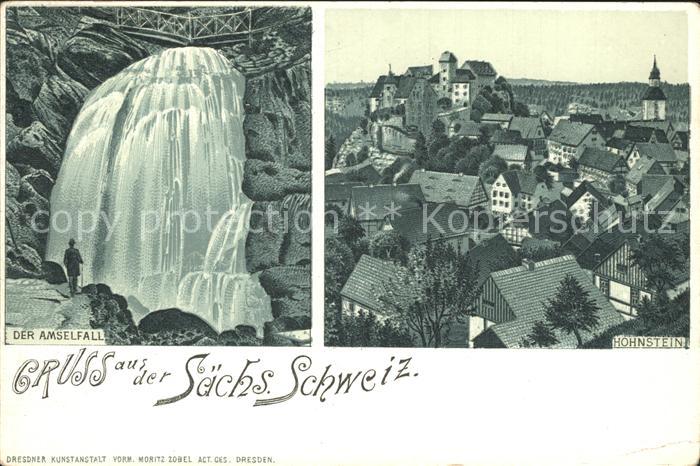 Hohnstein Saechsische Schweiz Amselfall Schloss Hohnstein