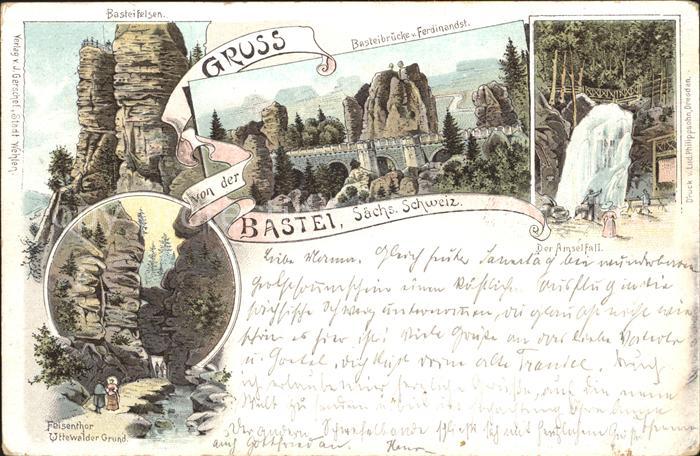 Bastei Saechsische Schweiz Basteifelsen Basteibruecke Ferdinandstand Amselfall F