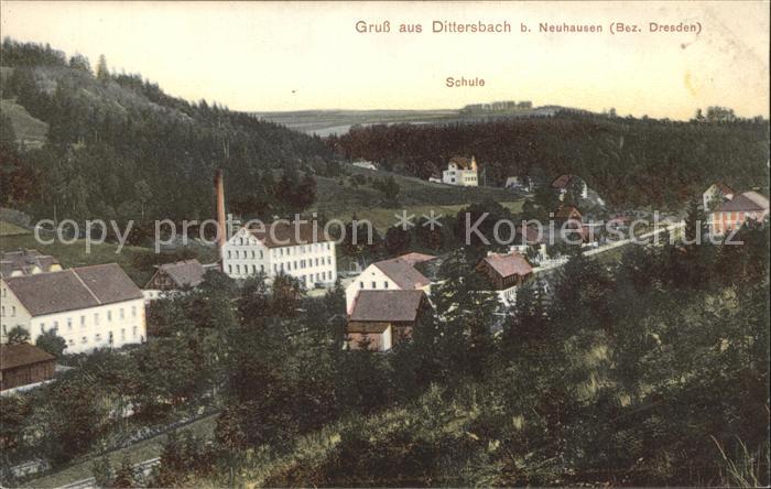 Dittersbach Duerrroehrsdorf Panorama Schule