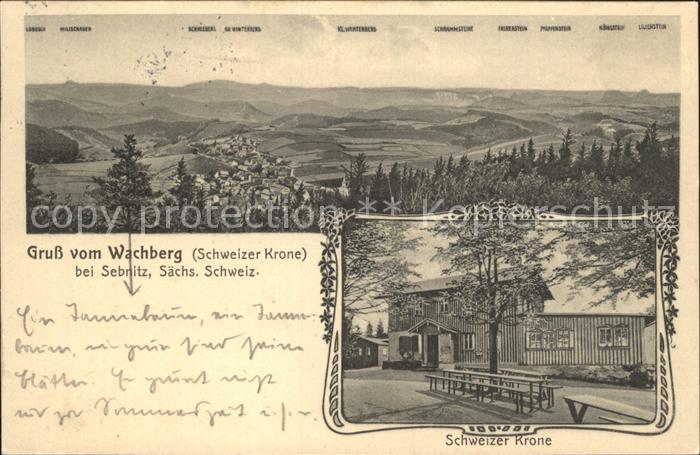 Sebnitz Panorama Wachenberg Gastwirtschaft Schweizer Krone