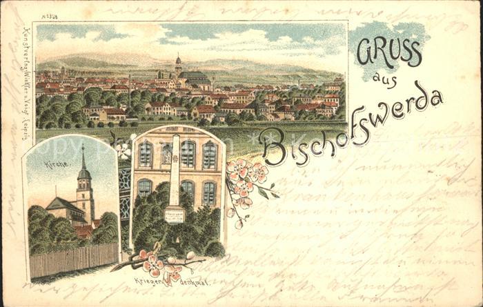 Bischofswerda Stadtansicht Kirche Kriegerdenkmal