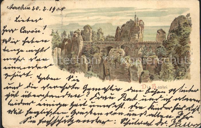Bastei Saechsische Schweiz mit Basteibruecke