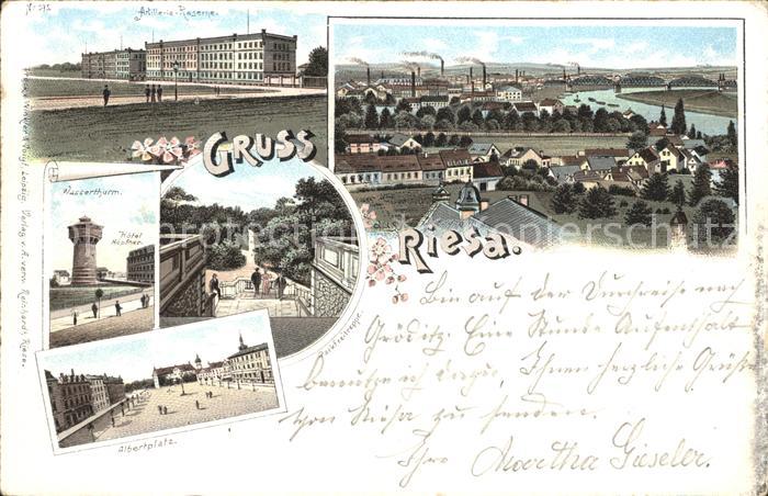 Riesa Sachsen Artillerie Kaserne Wasserthurm Hotel Hoepfner Albertplatz Park Fre