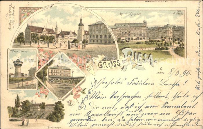 Riesa Sachsen Rathhaus Kirche Bahnhof Wasserthurm Hotel Hoepfner Park Freitreppe