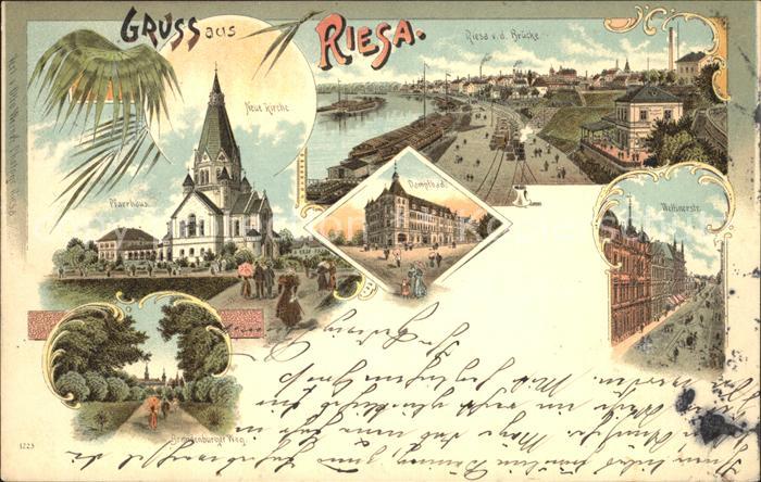 Riesa Sachsen Neue Kirche Pfarrhaus Brandenburger Weg Teilansicht Dampfbad Wetti