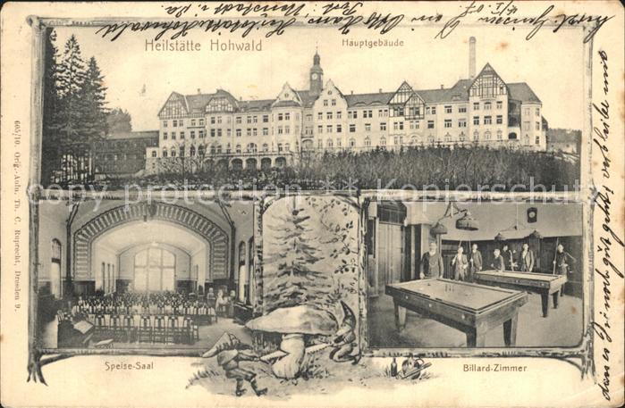 Neustadt Sachsen Heilstaette Hohwald Hauptgebaeude Speisesaal Billard Zimmer