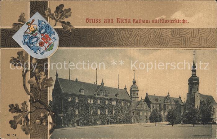 Riesa Sachsen Rathaus mit Klosterkirche