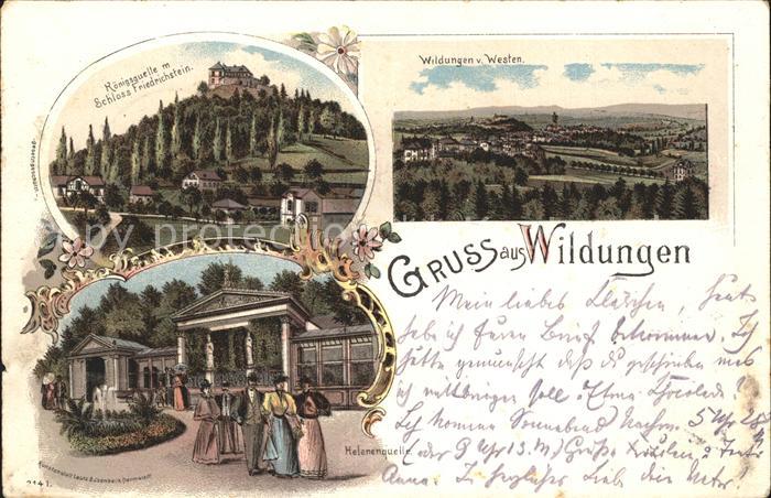 Bad Wildungen Panorama Koenigsquelle Schloss Friedrichstein Helenenquelle