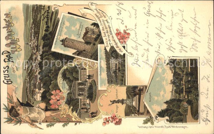 Bad Wildungen Panorama Alter Befestigungsthurm Badelogierhaus Kriegerdenkal Kurp