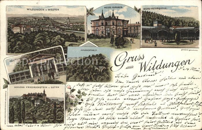 Bad Wildungen Panorama Neues Kurhaus Georg Victor Quelle Helenenquelle Schloss F