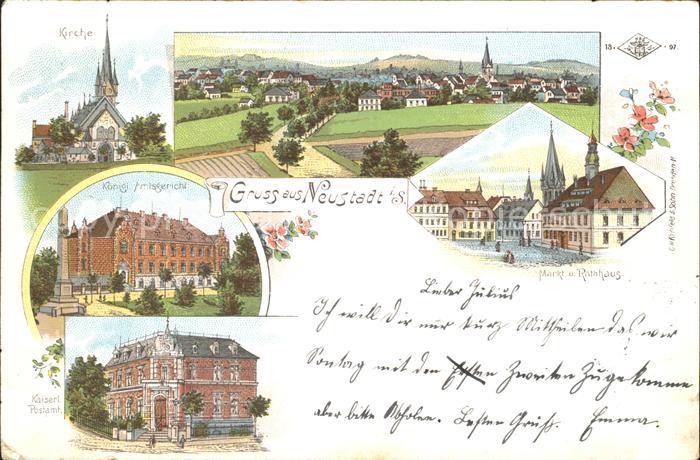 Neustadt Sachsen Panorama Kirche Kgl Amtsgericht Kaiserl Postamt Markt Rathhaus