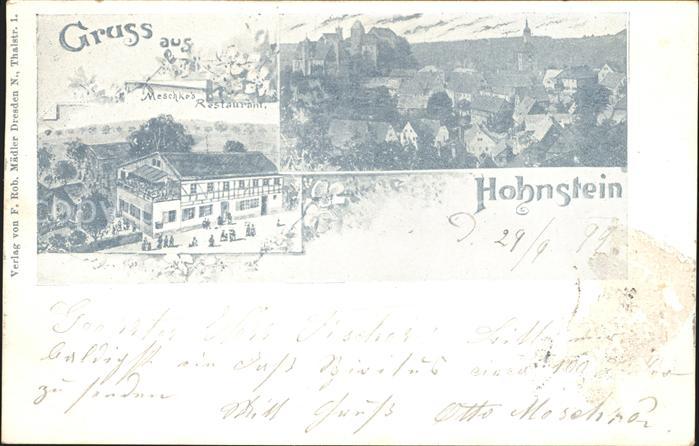 Hohnstein Saechsische Schweiz Meschkes Restaurant Schloss Hohnstein