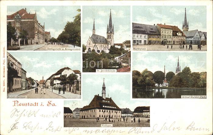 Neustadt Sachsen Amtsgericht St Jacobikirche Marktplatz Bahnhofstr Rathaus Arthu
