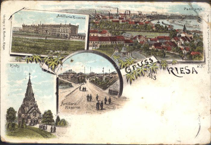 Riesa Sachsen Artillerie Kaserne Panorama Kirche A