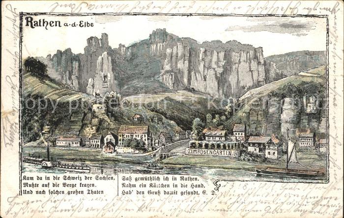 Rathen Saechsische Schweiz Elbepartie Gasthaus zum Rosengarten Bastei