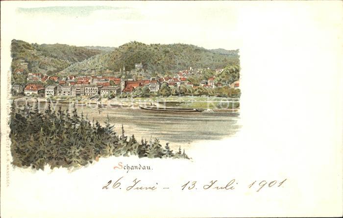 Bad Schandau Ortsansicht Elbepartie