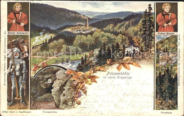 Stein Hartenstein Prinzenhoehle Prinz Albrecht und Ernst Ritter Kunz Prinzenhoeh