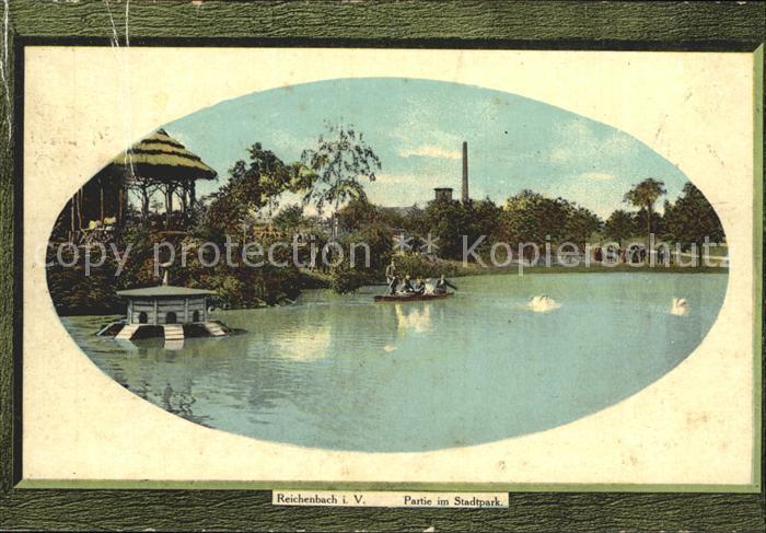 Reichenbach Vogtland Partie im Stadtpark Schwanenteich