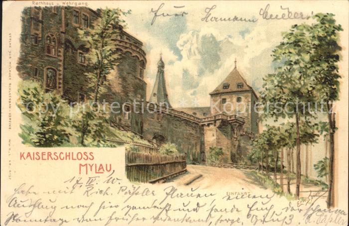 Mylau Kaiserschloss Kuenstlerkarte