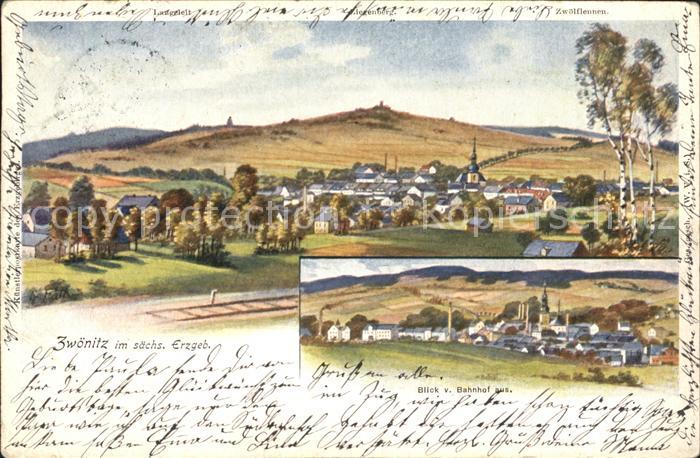 Zwoenitz Panorama Blick vom Bahnhof