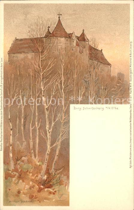 Scharfenberg Klipphausen Burg Kuenstlerkarte