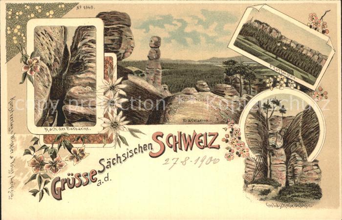 Pfaffendorf Koenigstein Barbarine Pfaffenstein Goldschmiedhoehle Felsen Elbsands