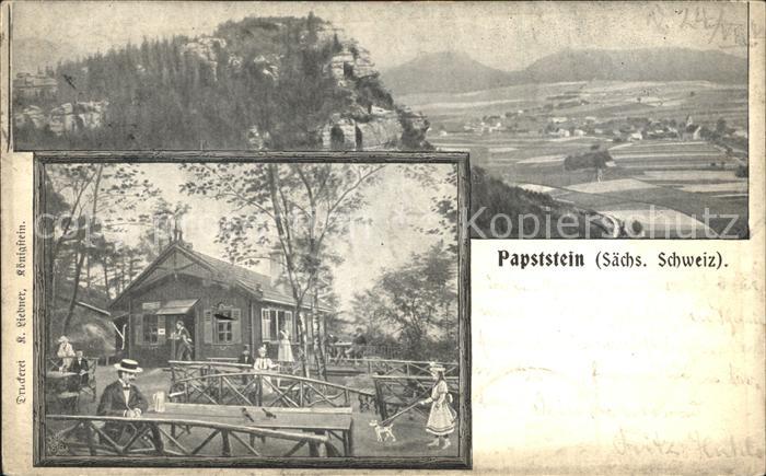 Papststein Gaststaette Felsen Elbsandsteingebirge