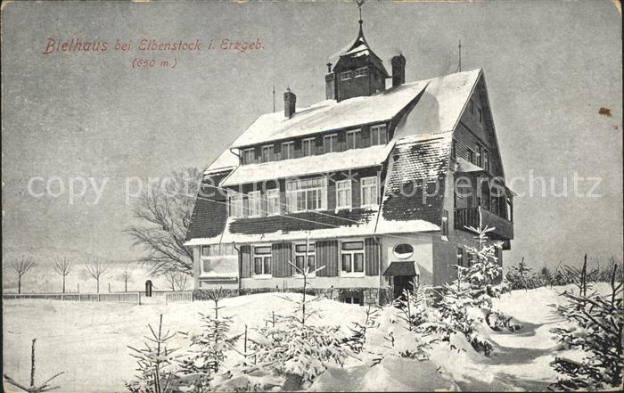Eibenstock Wandererheim Bielhaus Winterpanorama