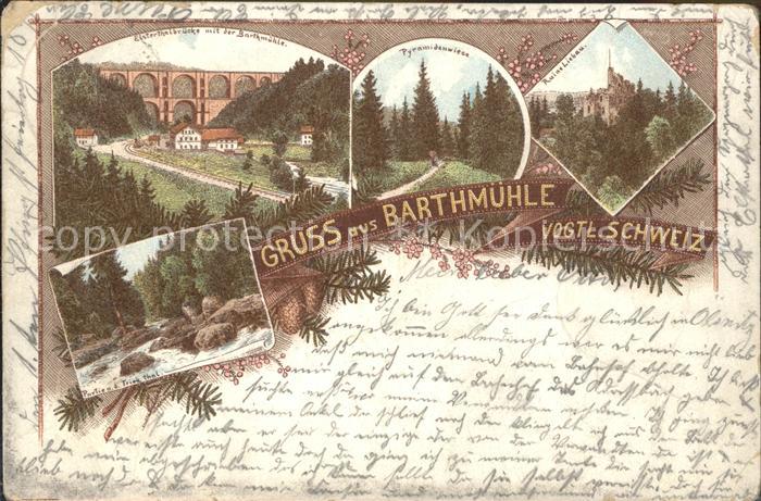 Barthmuehle Elstertalbruecke Pyramidenwiese Ruine Liebenau Triebtal Reichspost