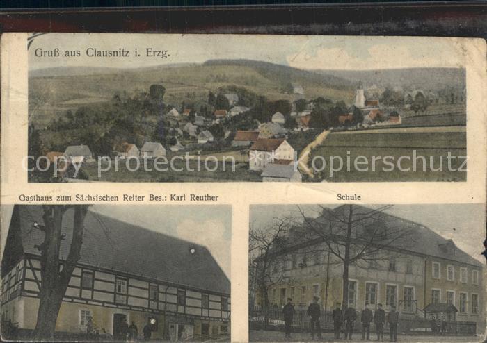 Clausnitz Gesamtansicht Gasthaus zum Saechsischen Reiter Schule