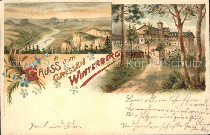 Schandau Bad Hotel Restaurant Grosser Winterberg Reichspost Kuenstlerkarte