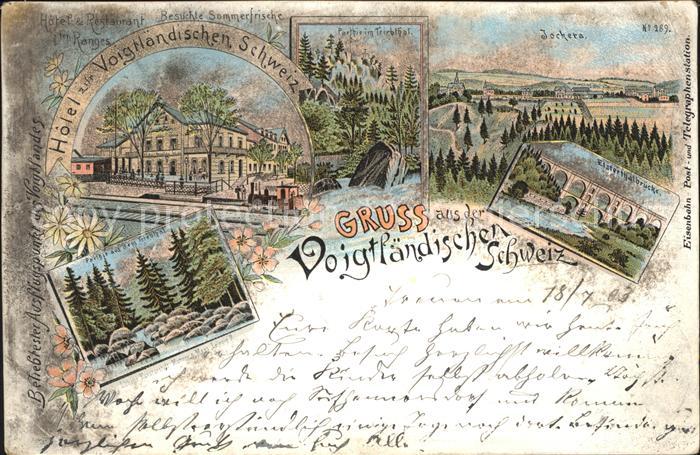 Jocketa Hotel zur Vogtlaendischen Schweiz Elstertalbruecke Triebtal Litho