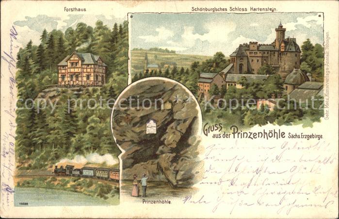 Hartenstein Zwickau Forsthaus Eisenbahn Prinzenhoehle Schoenburgsches Schloss