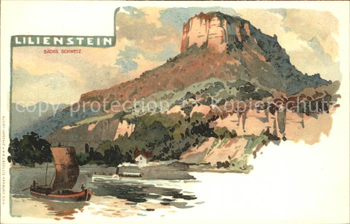 Lilienstein Elbsandsteingebirge Kuenstlerkarte