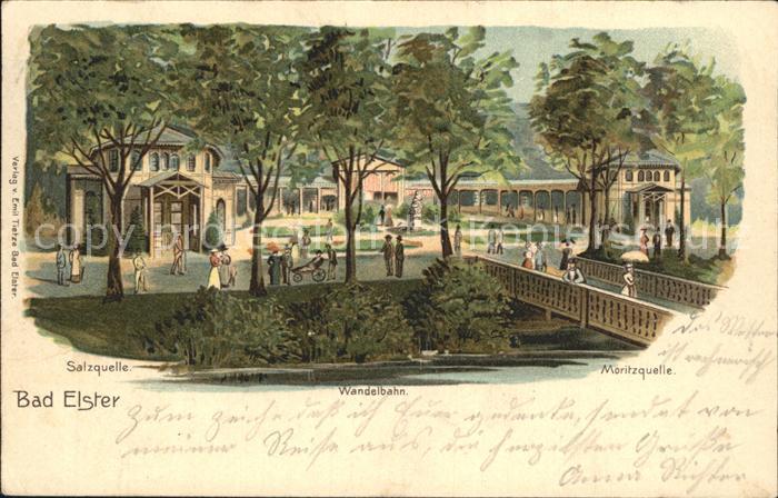Bad Elster Salzquelle Wandelbahn Moritzquelle Kuenstlerkarte