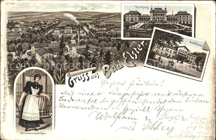 Bad Elster Kurhaus Badehaus Brunnenmaedchen Litho
