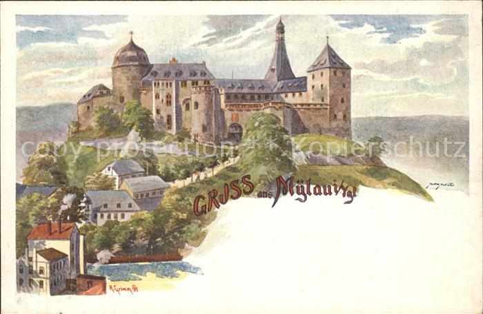 Mylau Schloss Kuenstlerkarte