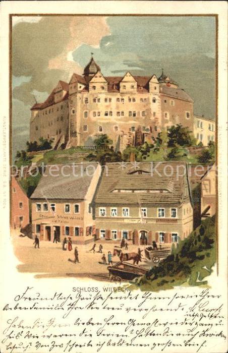 Zschopau Schloss Wildeck Kuenstlerkarte