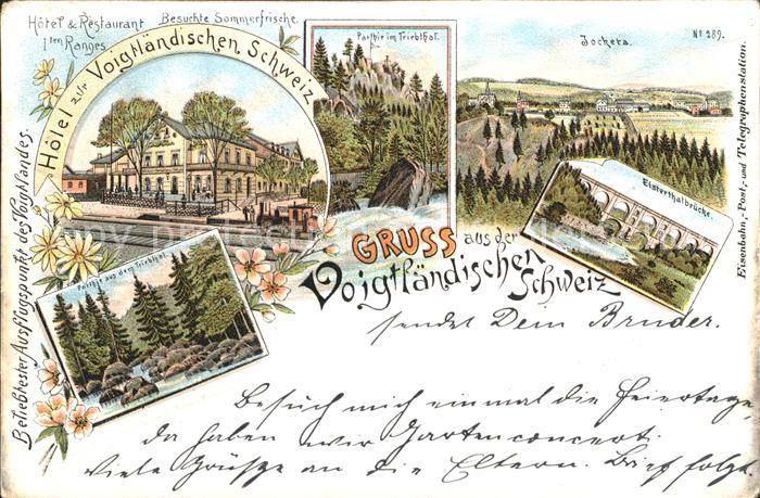 Jocketa Hotel Zur Vogtlaendischen Schweiz Triebtal Elstertalbruecke Litho Bahnpo