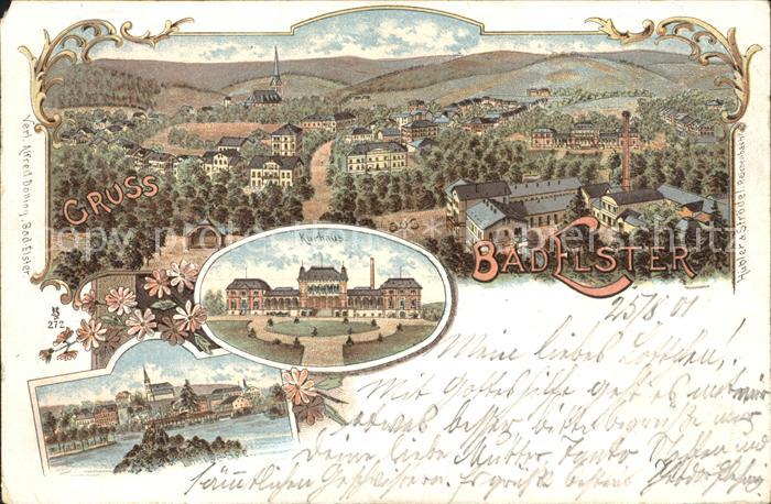 Bad Elster Gesamtansicht Kurhaus Luisasee Reichspost Litho