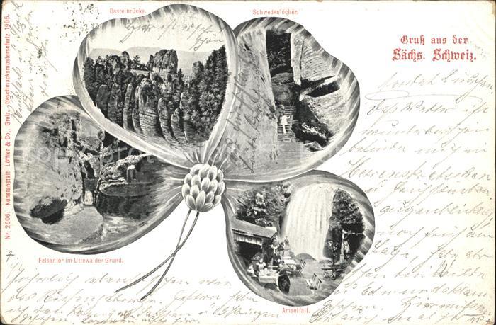 Rathen Saechsische Schweiz Basteibruecke Schwedenloecher Felsentor Uttewalder Gr