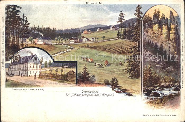 Steinbach Johanngeorgenstadt Panorama Gasthaus Teufelstein im Steinbachtal