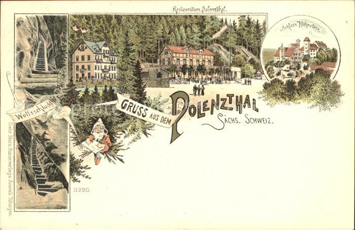 Hohnstein Saechsische Schweiz Wolfsschlucht Restauration Polenztal Schloss Reich