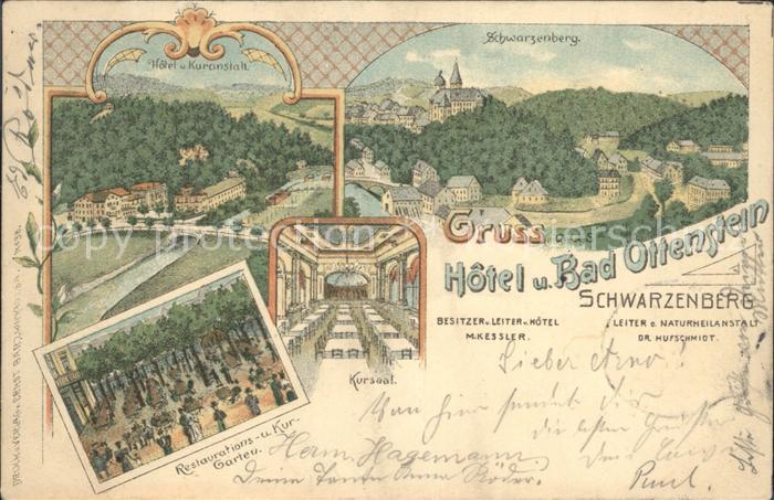 Schwarzenberg Erzgebirge Hotel und Bad Ottenstein Kuranstalt Restaurant Kurgarte