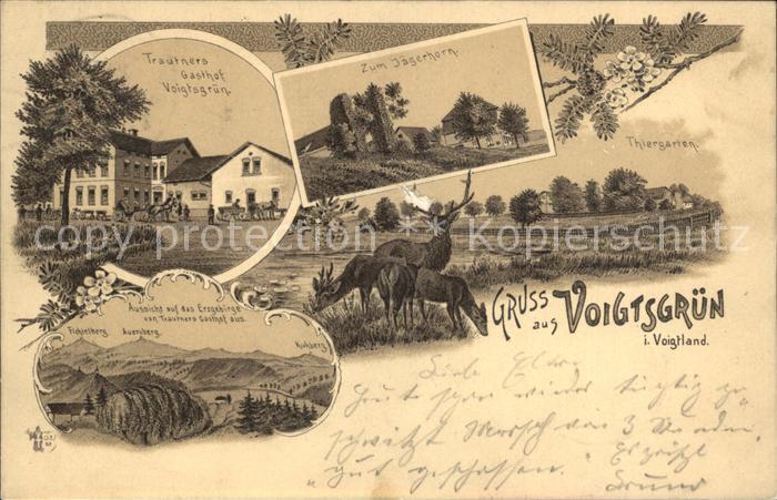 Voigtsgruen Vogtland Gasthof Jaegerhorn Tiergarten Panorama Erzgebirge