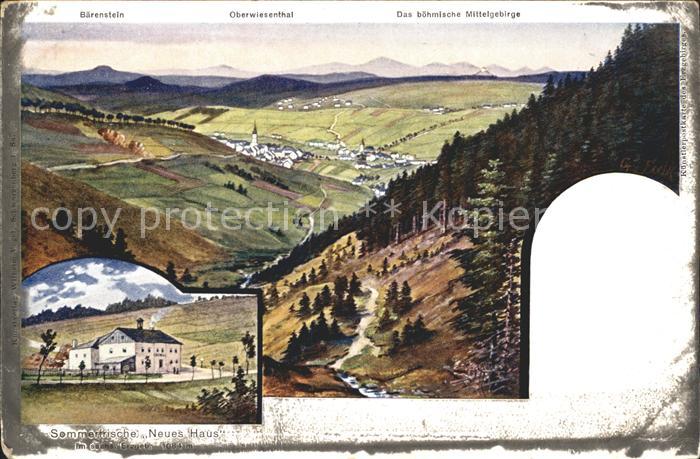 Oberwiesenthal Erzgebirge Panorama Boehmisches Mittelgebirge Gasthof Neues Haus