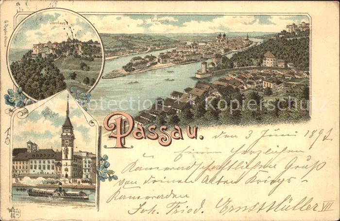 PAssAU Bayern Panorama Oberhaus Rathaus